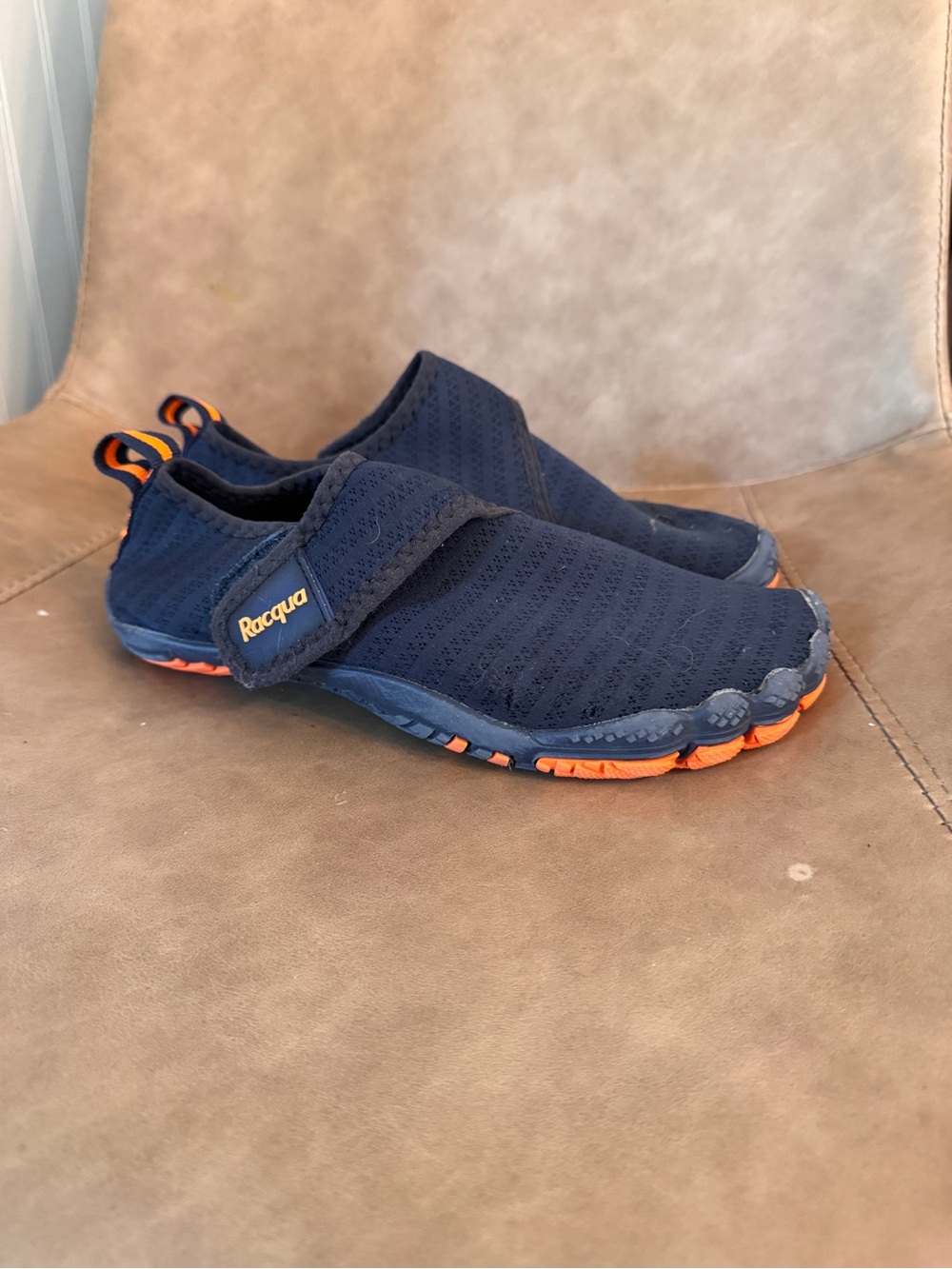 Racqua gray orange slip on water shoes size 7.5
